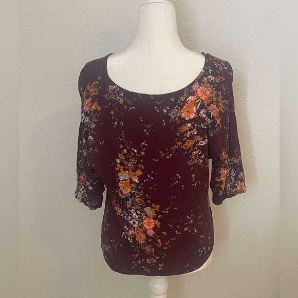 🏷️LUQ Women’s Flowy | Floral Tie Shirt - Picture 2 of 4